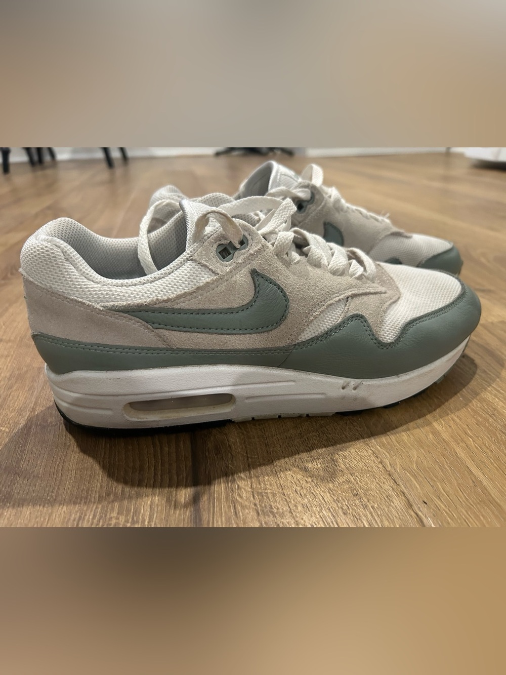 Nike air max sneakers in sage green and off-white